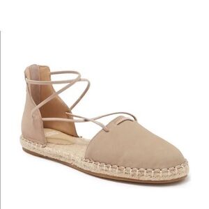 Eileen Fisher Women’s Lace Up Elastic Espadrille in Toffee Cream Flats Sz 8